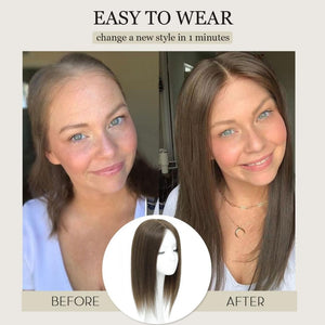 Top Hair Extension Pieces For Women Real Hair Without Bangs Lace Base Premium Remy Toppers  - Wigtrends