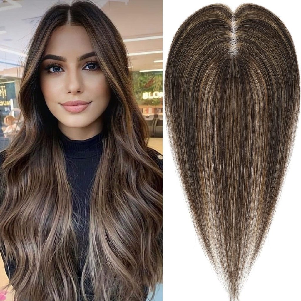 Top Hair Extension Pieces For Women Real Hair Without Bangs Lace Base Premium Remy Toppers  - Wigtrends