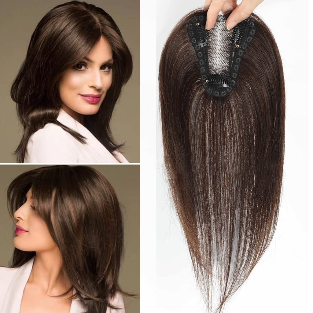 Top Hair Extension Pieces For Women Real Hair Without Bangs Lace Base Premium Remy Toppers  - Wigtrends
