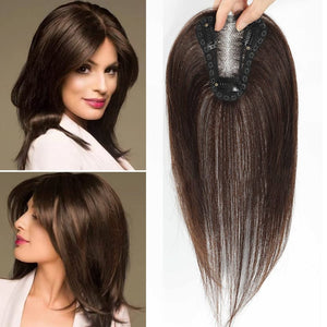 Top Hair Extension Pieces For Women Real Hair Without Bangs Lace Base Premium Remy Toppers  - Wigtrends