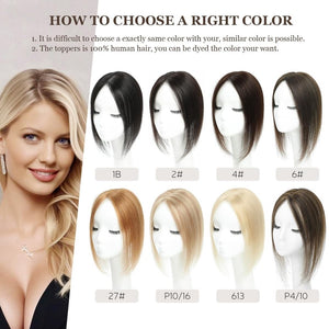 Top Hair Extension Pieces For Women Real Hair Without Bangs Lace Base Premium Remy Toppers  - Wigtrends
