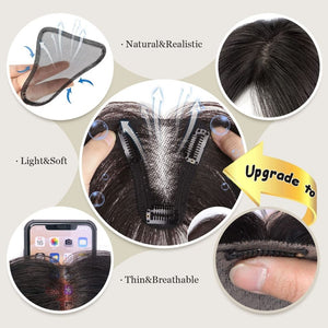 Top Hair Extension Pieces For Women Real Hair Without Bangs Lace Base Premium Remy Toppers  - Wigtrends