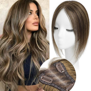 Top Hair Extension Pieces For Women Real Hair Without Bangs Lace Base Premium Remy Toppers  - Wigtrends