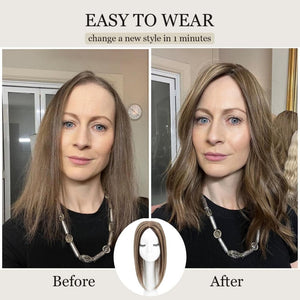 Top Hair Extension Pieces For Women Real Hair Without Bangs Lace Base Premium Remy Toppers  - Wigtrends