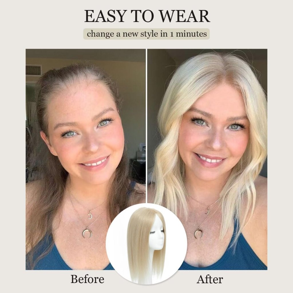 Top Hair Extension Pieces For Women Real Hair Without Bangs Lace Base Premium Remy Toppers  - Wigtrends