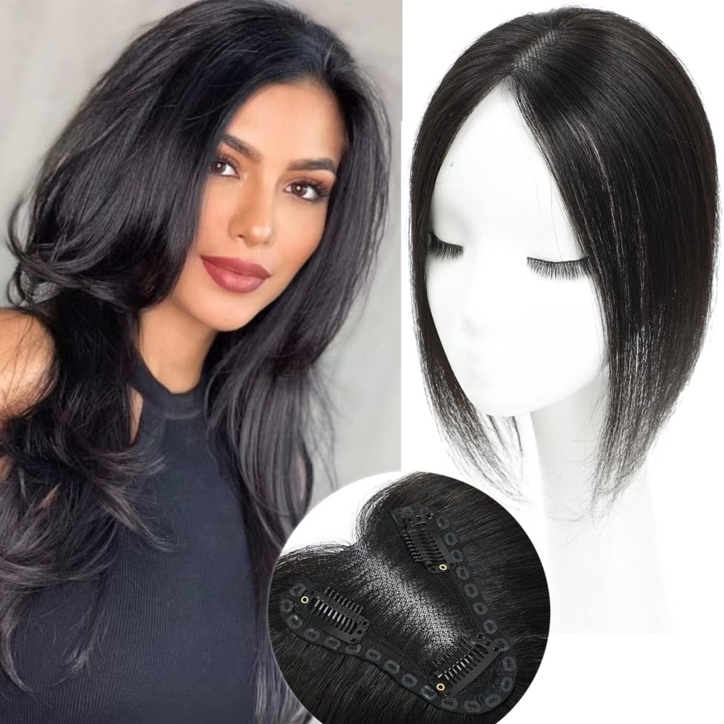 Top Hair Extension Pieces For Women Real Hair Without Bangs Lace Base Premium Remy Toppers  - Wigtrends