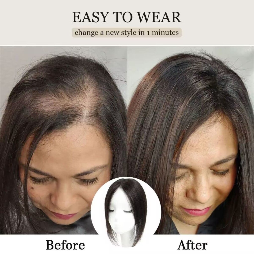 Top Hair Extension Pieces For Women Real Hair Without Bangs Lace Base Premium Remy Toppers  - Wigtrends