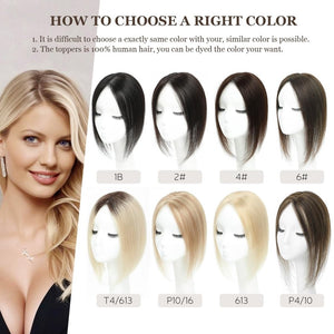 Top Hair Extension Pieces For Women Real Hair Without Bangs Lace Base Premium Remy Toppers  - Wigtrends