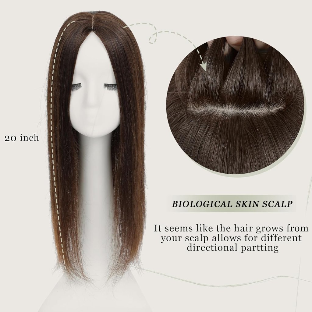 Top Hair Extension Pieces For Women Real Hair Without Bangs Lace Base Premium Remy Toppers  - Wigtrends