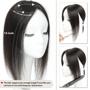 Top Hair Extension Pieces For Women Real Hair Without Bangs Lace Base Premium Remy Toppers  - Wigtrends