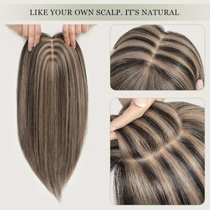 Top Hair Extension Pieces For Women Real Hair Without Bangs Lace Base Premium Remy Toppers  - Wigtrends