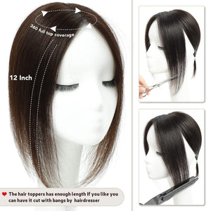 Top Hair Extension Pieces For Women Real Hair Without Bangs Lace Base Premium Remy Toppers  - Wigtrends