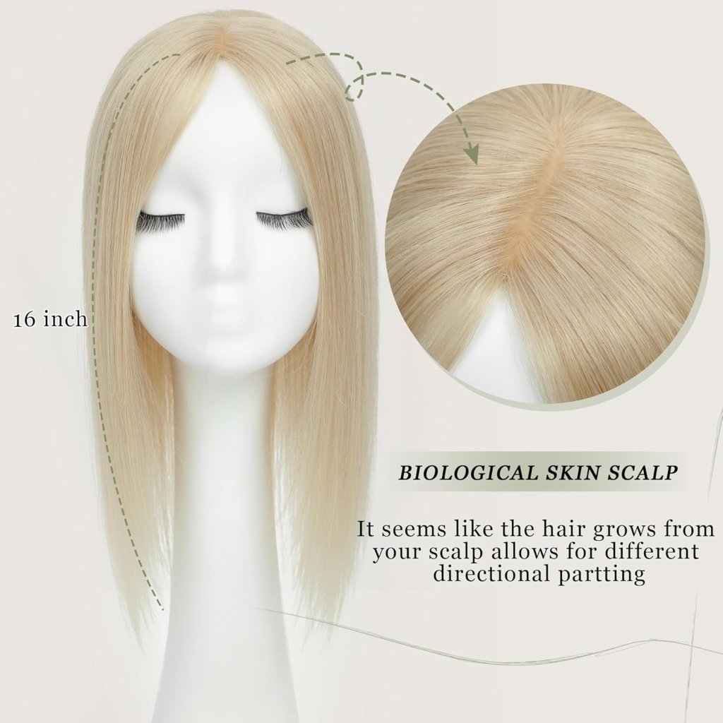 Top Hair Extension Pieces For Women Real Hair Without Bangs Lace Base Premium Remy Toppers  - Wigtrends