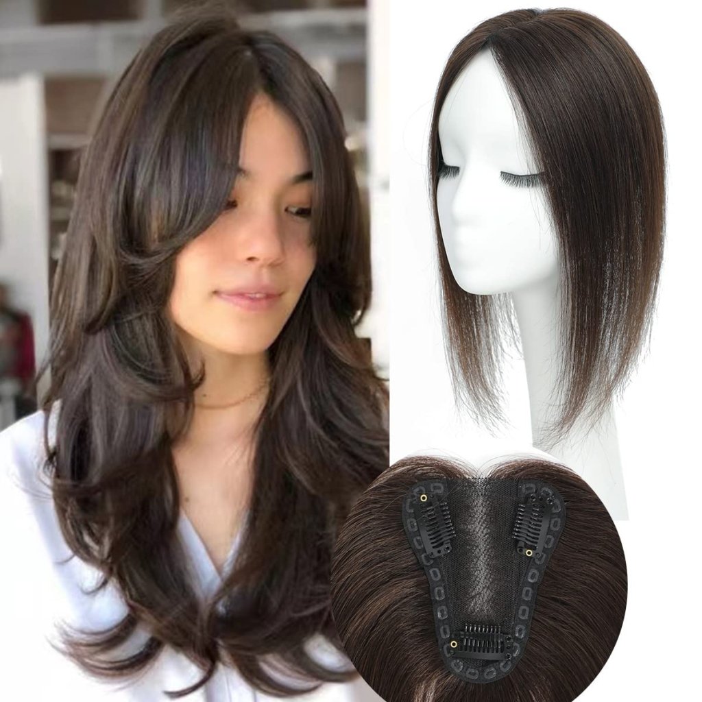 Top Hair Extension Pieces For Women Real Hair Without Bangs Lace Base Premium Remy Toppers  - Wigtrends