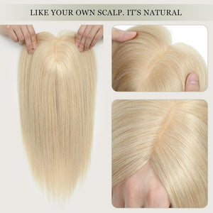Top Hair Extension Pieces For Women Real Hair Without Bangs Lace Base Premium Remy Toppers  - Wigtrends