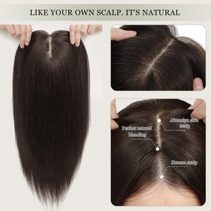 Top Hair Extension Pieces For Women Real Hair Without Bangs Lace Base Premium Remy Toppers  - Wigtrends