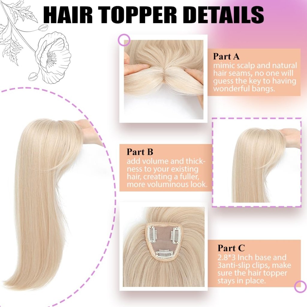 Topper Clip in Bangs 3D 360° Cover Hair Toppers for Women with Thinning Hair Pieces - Wigtrends