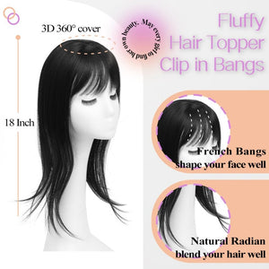Topper Clip in Bangs 3D 360° Cover Hair Toppers for Women with Thinning Hair Pieces - Wigtrends