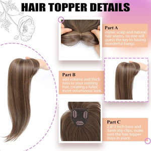 Topper Clip in Bangs 3D 360° Cover Hair Toppers for Women with Thinning Hair Pieces - Wigtrends