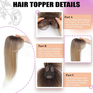 Topper Clip in Bangs 3D 360° Cover Hair Toppers for Women with Thinning Hair Pieces - Wigtrends