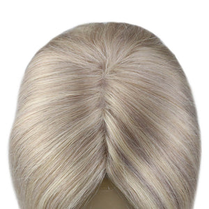 Topper Hairpieces Real Human Hair 5"*5" Base Blonde Hair(#P18/613) - Wigtrends