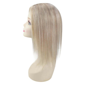 Topper Hairpieces Real Human Hair 5"*5" Base Blonde Hair(#P18/613) - Wigtrends