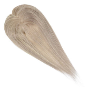 Topper Hairpieces Real Human Hair 5"*5" Base Blonde Hair(#P18/613) - Wigtrends