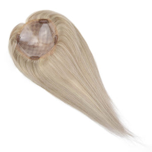 Topper Hairpieces Real Human Hair 5"*5" Base Blonde Hair(#P18/613) - Wigtrends