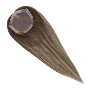 Topper Remy Human Hair Brown Hair Pieces 5"*5" Base (#4/27/4) - Wigtrends