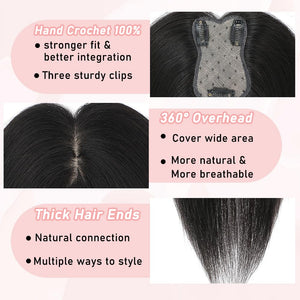 Toppers for Women Real Human Hair with Thinning Hair Clip in Bangs Pieces - Wigtrends