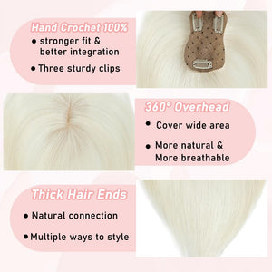 Toppers for Women Real Human Hair with Thinning Hair Clip in Bangs Pieces - Wigtrends