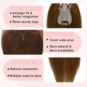 Toppers for Women Real Human Hair with Thinning Hair Clip in Bangs Pieces - Wigtrends