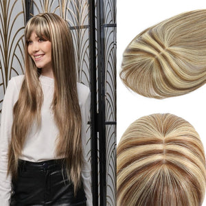 Toppers for Women Real Human Hair with Thinning Hair Clip in Bangs Pieces - Wigtrends
