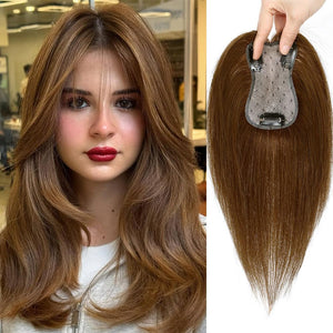 Toppers for Women Real Human Hair with Thinning Hair Clip in Bangs Pieces - Wigtrends