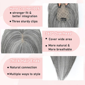 Toppers for Women Real Human Hair with Thinning Hair Clip in Bangs Pieces - Wigtrends