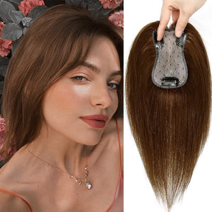 Toppers for Women Real Human Hair with Thinning Hair Clip in Bangs Pieces - Wigtrends