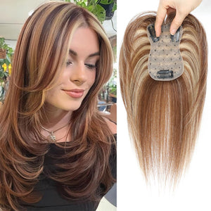 Toppers for Women Real Human Hair with Thinning Hair Clip in Bangs Pieces - Wigtrends