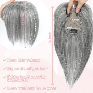 Toppers for Women Real Human Hair with Thinning Hair Clip in Bangs Pieces - Wigtrends