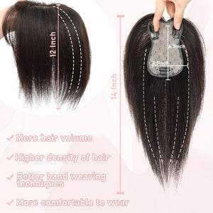 Toppers for Women Real Human Hair with Thinning Hair Clip in Bangs Pieces - Wigtrends