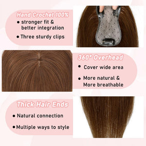 Toppers for Women Real Human Hair with Thinning Hair Clip in Bangs Pieces - Wigtrends