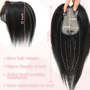 Toppers for Women Real Human Hair with Thinning Hair Clip in Bangs Pieces - Wigtrends
