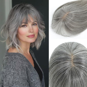 Toppers for Women Real Human Hair with Thinning Hair Clip in Bangs Pieces - Wigtrends