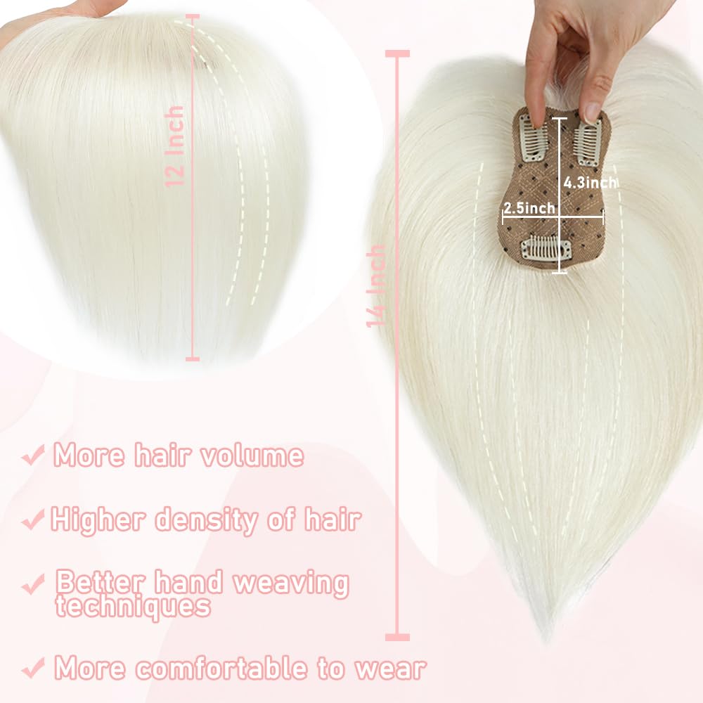 Toppers for Women Real Human Hair with Thinning Hair Clip in Bangs Pieces - Wigtrends