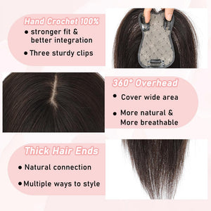 Toppers for Women Real Human Hair with Thinning Hair Clip in Bangs Pieces - Wigtrends