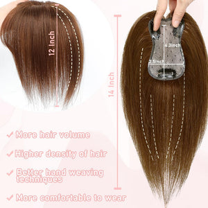 Toppers for Women Real Human Hair with Thinning Hair Clip in Bangs Pieces - Wigtrends