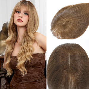 Toppers for Women Real Human Hair with Thinning Hair Clip in Bangs Pieces - Wigtrends