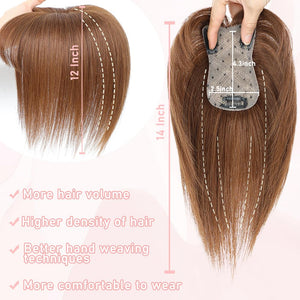 Toppers for Women Real Human Hair with Thinning Hair Clip in Bangs Pieces - Wigtrends