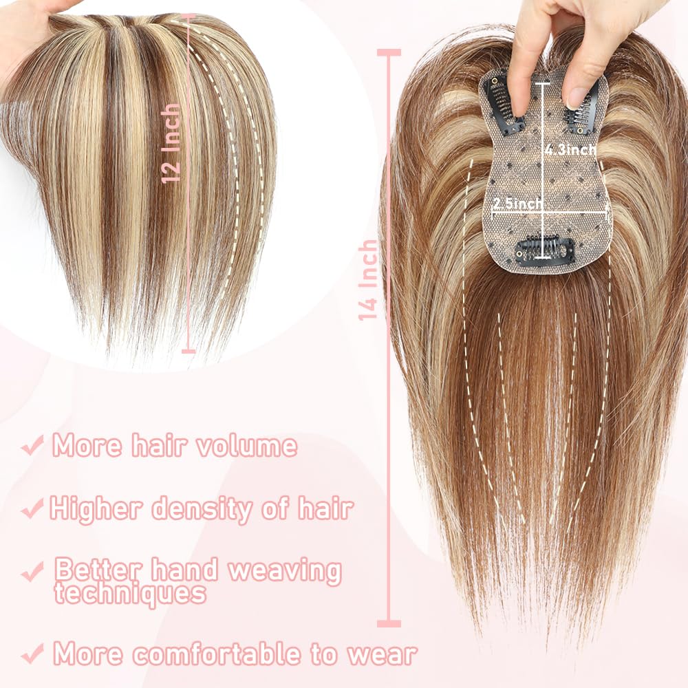 Toppers for Women Real Human Hair with Thinning Hair Clip in Bangs Pieces - Wigtrends