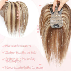 Toppers for Women Real Human Hair with Thinning Hair Clip in Bangs Pieces - Wigtrends