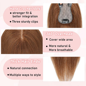 Toppers for Women Real Human Hair with Thinning Hair Clip in Bangs Pieces - Wigtrends